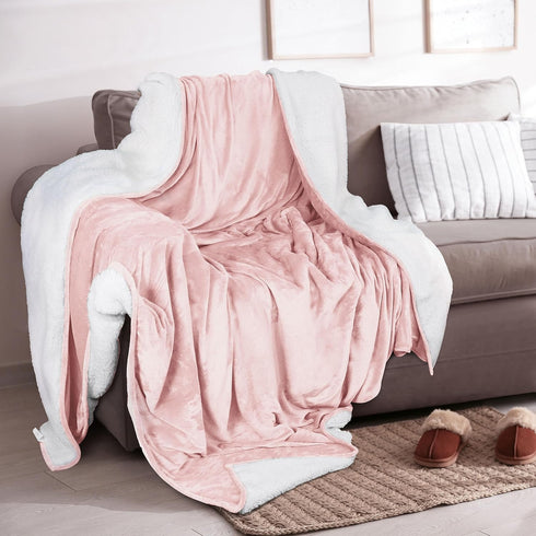 Florida Sherpa Flannel Blanket For All Season Warm and Super Soft For Double Bed 300 GSM - Brown